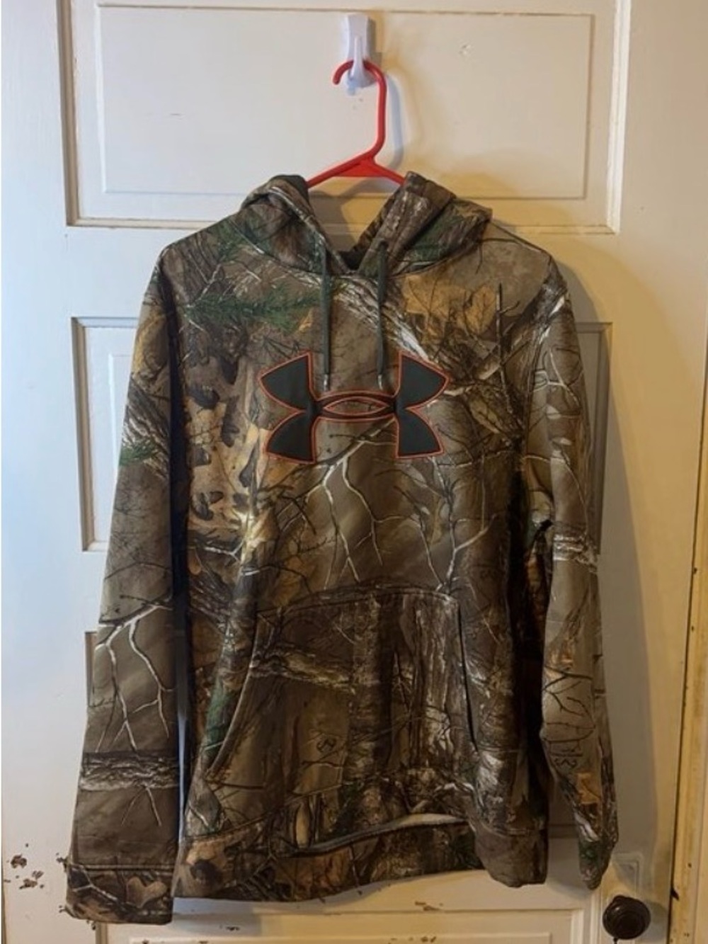 Under Armour Camo Hoodie with Black & Orange Logo